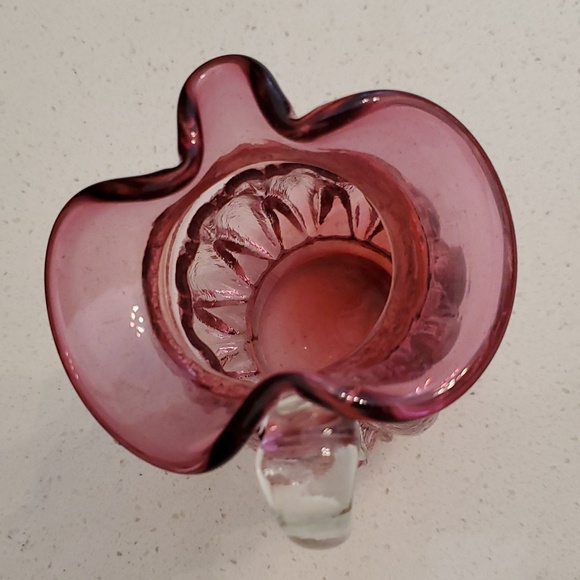 Vintage Cranberry Glass Pitcher - Picture 7 of 9